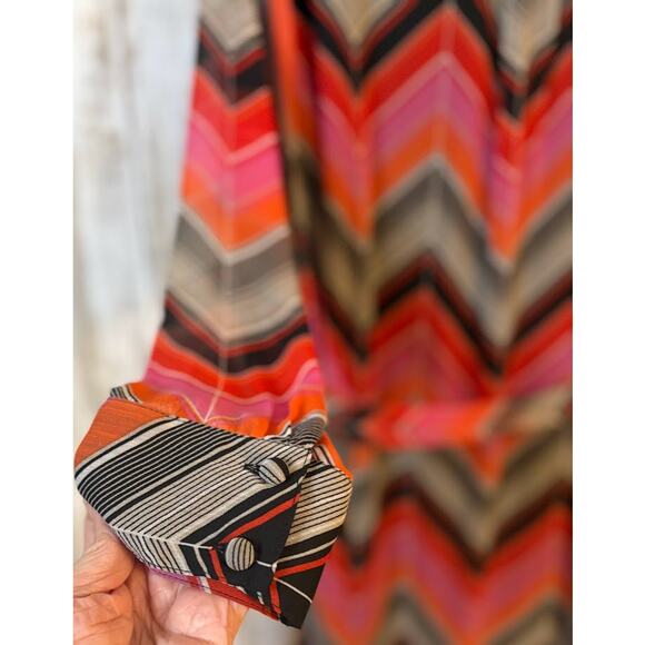 Banana Republic Chevron V-Neck Tie Waist Shift Dress - Size 14 - Picture 10 of 10